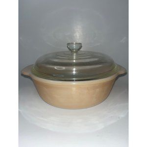 Vintage Fire King Anchor Hocking Peach Lustre 447 with Glass Lid 407 Casserole D